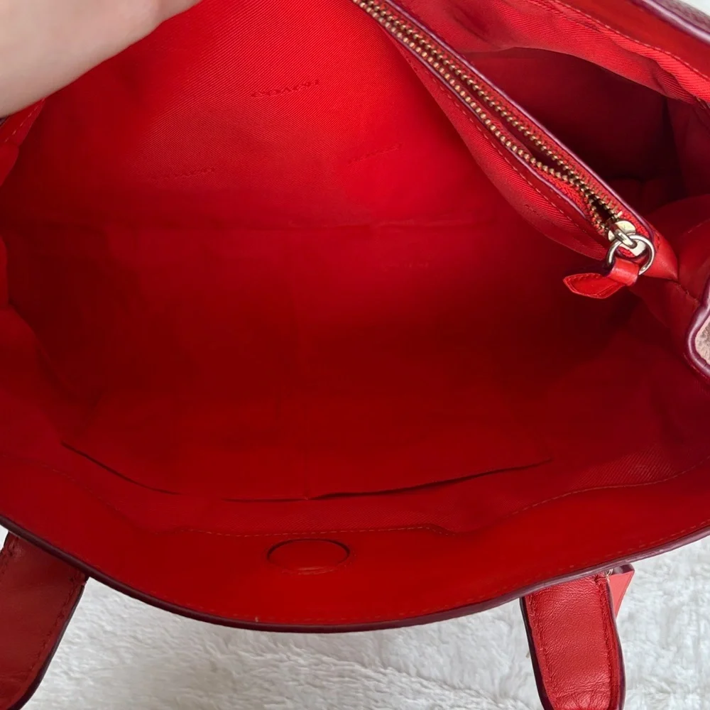 Coach Swagger Carryall Colorblock Pebbled Leather Satchel Bag